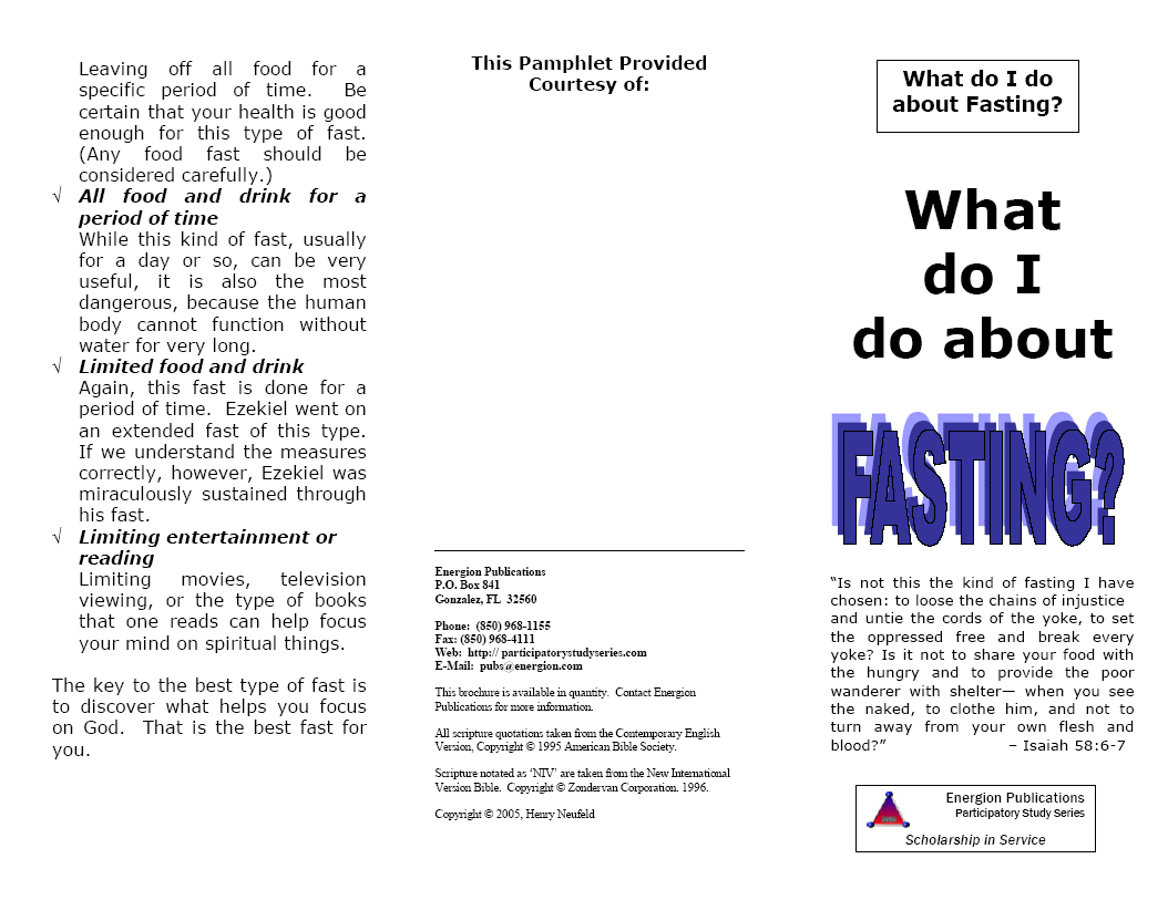 What Do I Do About Fasting?